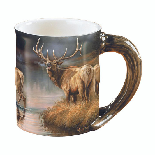  Wild Wings Sculpted Mug Autumn Mist Elk 
