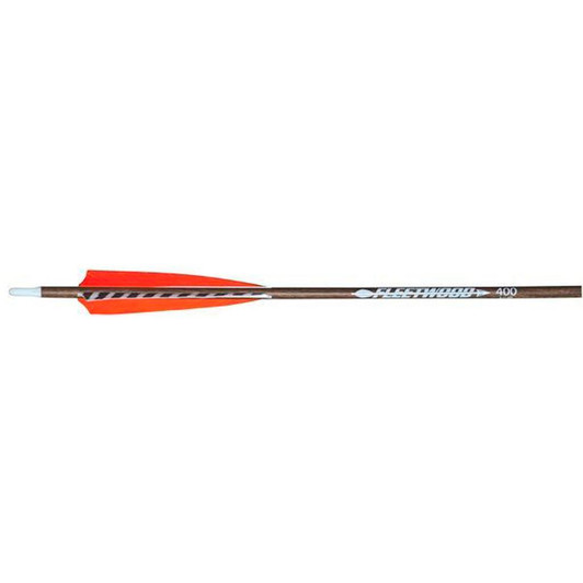 Fleetwood Natural Grain Carbon Arrows 400 Feathers 6 Pk. 
