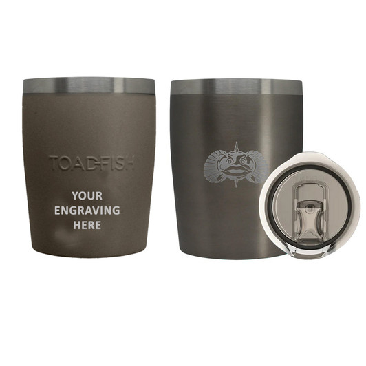 Toadfish Custom Engraved Non-Tipping 10oz Rocks Tumbler - Graphite (MINIMUM ORDER QUANTITY OF 25)