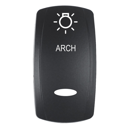 Pacer Actuator - 'ARCH' f/V Series Contura Switches - Black - Laser Etched (Top/Bottom Light)