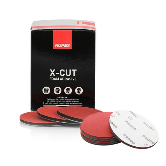 RUPES X-Cut Foam Abrasives 150mm/6" Disc P2000 Grit 1 Carton w/20 Discs