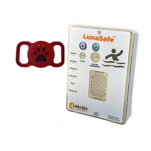 Lunasea Lighting Lunasea Water Activated Pet Safety RF Transmitter w/Rechargeable Alarm Receiver - Red 