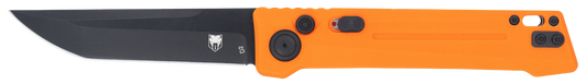 CobraTec Knives CTIFRORG Inferno  3.50" OTF Tanto Plain Black TiCN D2 Steel Blade, 4.75" Blaze Orange Textured Handle