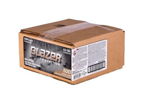 Blazer Ammunition CCI Blazer 9mm 115gr FMJ 500 Round Case (Loose) 