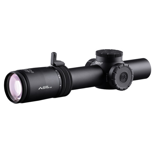 Primary Arms PLxC Rifle Scope 24MM Objective 1-8X Magnification 30mm Main Tube First Focal Plane Illuminated ACSS Griffin MIL M8 Reticle .1 MRAD Black