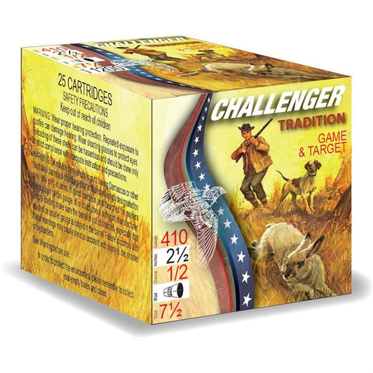 Challenger Ammo First Class Target Ld 410 Bore 2-1/2" 1/2oz #7.5 Shot 250/Cs 