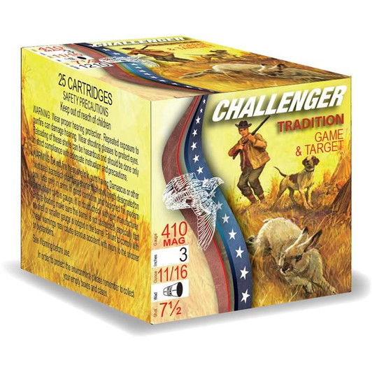 Challenger Ammo First Class Target Ld 410 Bore 3" 11/16oz #7.5 Shot 250/Case 