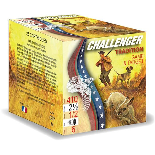 Challenger Ammo First Class Target Ld 410 Bore 2-1/2" 1/2oz #6 Shot 250/Case 