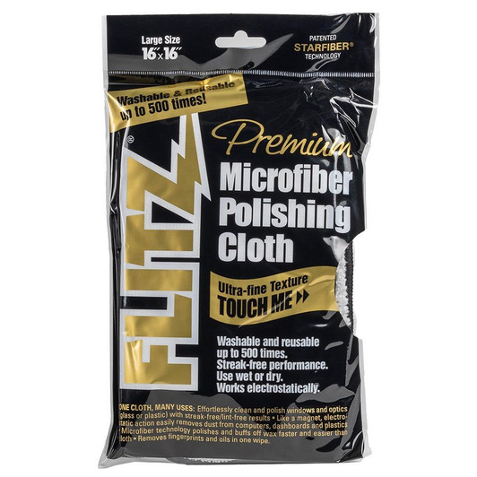  Flitz Microfiber Polishing Cloth - 16" x 16" - Single Bag 