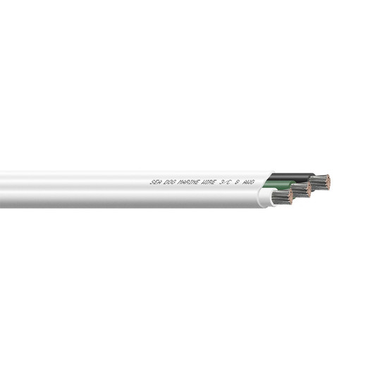 Sea-Dog 8/3 AWG Flat Triplex Wire - White/Green/Black - 50'