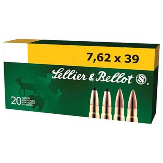 Sellier and Bellot Ammunition 7.62x39 Fmj 124gr 20rd Box