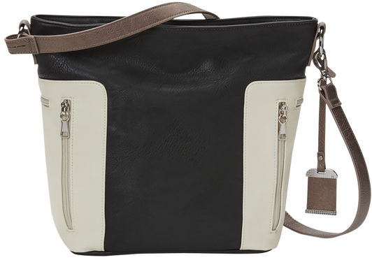 Bulldog Concealed Carry Purse - Conv Hobo/crossbody Blk/tan