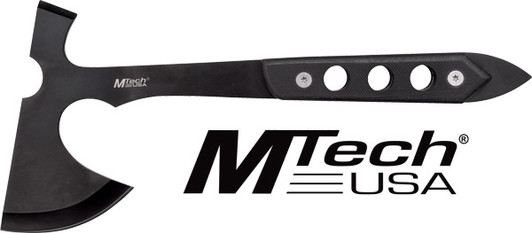 Mc Mtech 10" Tomahawk W/sheath - 5" Black Blade G10 Handle