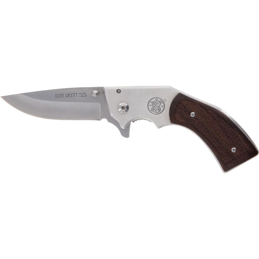 S&w Knife Model 325 Revolver - Knife 3" Folder W/wood Grips