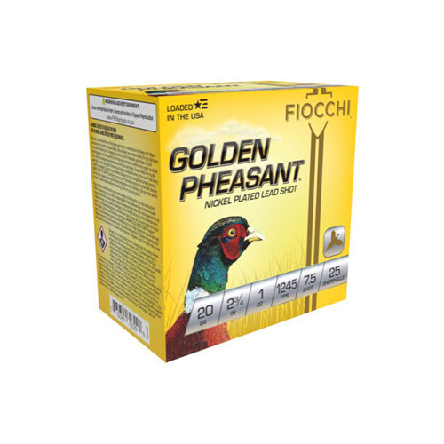 Fiocchi Gldn Phsant 20ga 2.75" - 1245fps 1oz #7.5 25rd 10bx/cs