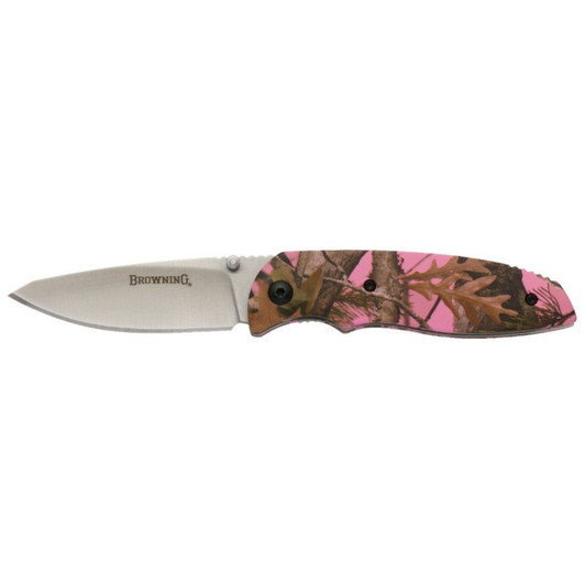 Browning Knife Edc Folding - 2.62" Blade Pink Camo Alum