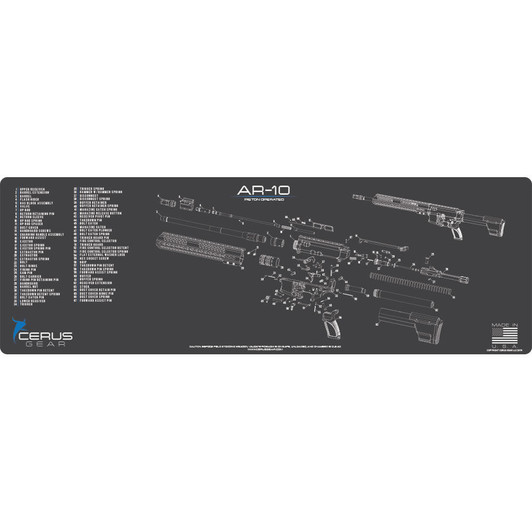 CERUS GEAR Ar-10 Schematic Rifle Promat - Charcoal Gray/cerus Blue 