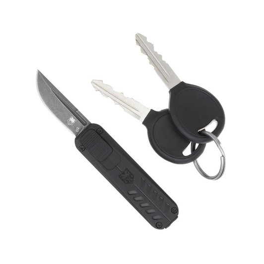 Cobratec Knives California Otf 928sb - Black, Drop Point, 1.75" Stonewashed Blade, Side Retraction 