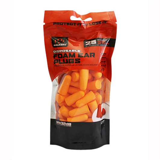 Walkers Game Ear Foam Ear Plugs Orange 25-pk 
