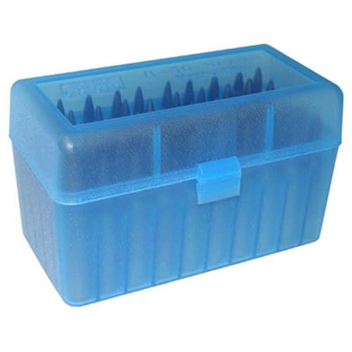 MTM Case-Gard Flip Top Rifle Ammo Box 223-ruger 6x47 50 Round Blue 