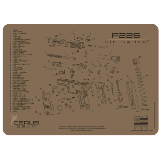CERUS GEAR Sig Sauer P226 Schematic Handgun Promat - Coyote Tan 