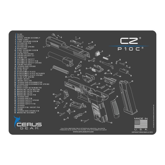 CERUS GEAR Cz P-10c Schematic Promat - Charcoal Gray/cerus Blue 