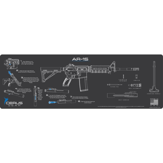 CERUS GEAR Ar-15 Instructional Magnum Xxl Promat - Charcoal Gray/cerus Blue 