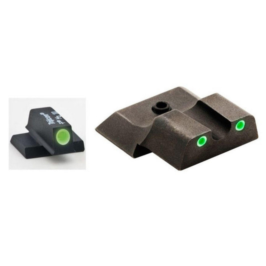 AmeriGlo Smith & Wesson Tritium I-dot Set, Green White Outline, Green Rear - M&p Shield 