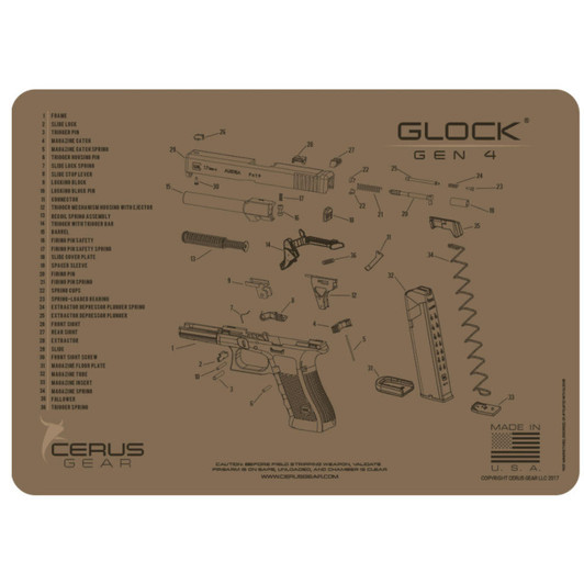 CERUS GEAR Glock Gen4 Schematic Handgun Promat - Coyote Tan 
