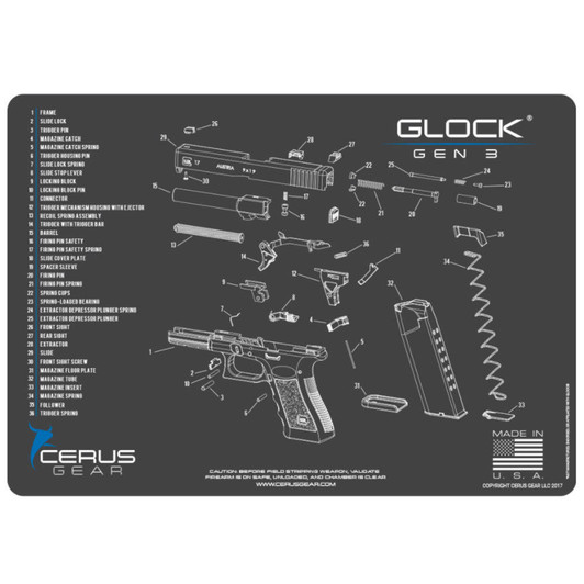 CERUS GEAR Glock Gen3 Schematic Promat -  Charcoal Gray/cerus Blue 