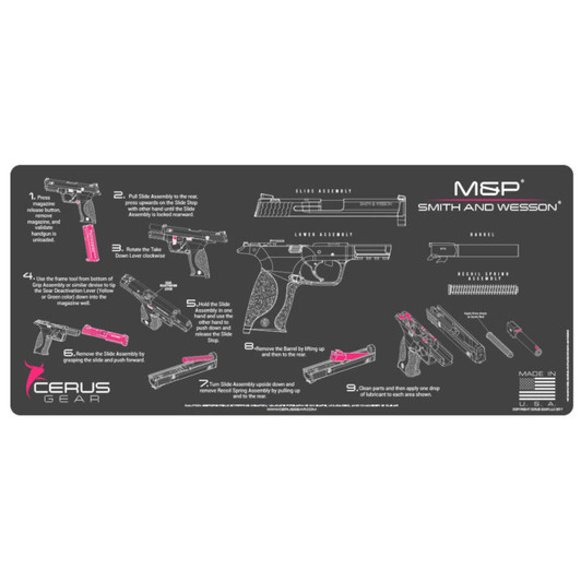 CERUS GEAR Smith & Wesson M&p Instructional Promat - Charcoal Gray/pink 