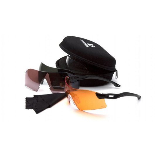 PYRAMEX SAFETY PRODUCTS Venture Drop Zone Eyewear Kit - Interchangeable Lenses With Black Temples 