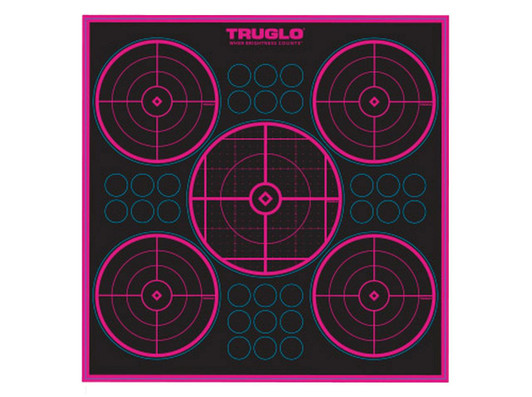 Truglo Target Pink 5-bull 12'' X 12'' - 6 Pack 