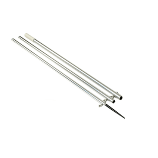 Lee's 16' Center Rigging Pole - Bright Silver/Black Spike (MKII)
