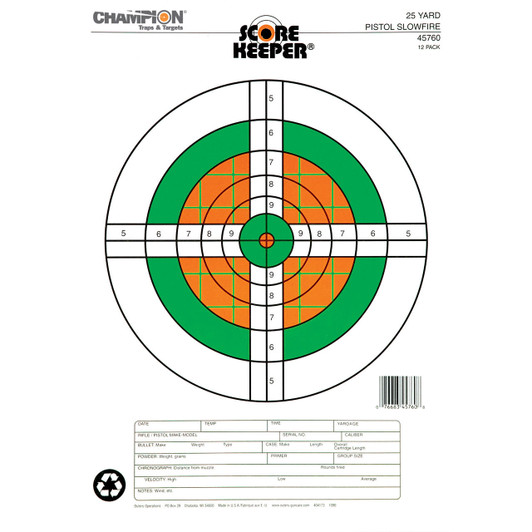 Champion Traps & Targets Champion Scorekpr 25yd Pistol Fluor 