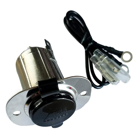  Marinco Stainless Steel 12V Receptacle w/Cap 