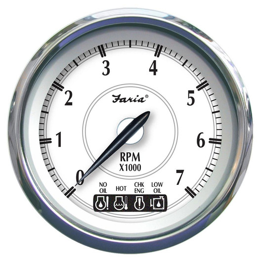 Faria Beede Instruments Faria Newport SS 4" Tachometer w/System Check Indicator f/Johnson/Evinrude Gas Outboard - 7000 RPM 