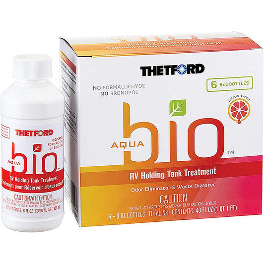 Thetford Marine Thetford AquaBio RV Holding Tank Treatment - Citrus Twist Scent - 6-Pack of 8oz Bottles 