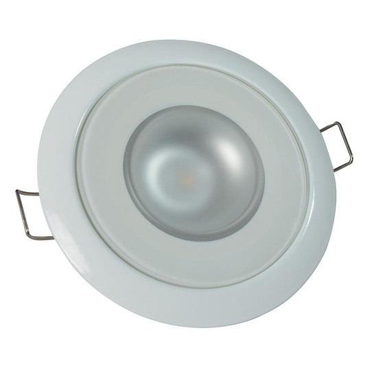  Lumitec Mirage - Flush Mount Down Light - Glass Finish/White Bezel - 4-Color White/Red/Blue/Purple Non-Dimming 
