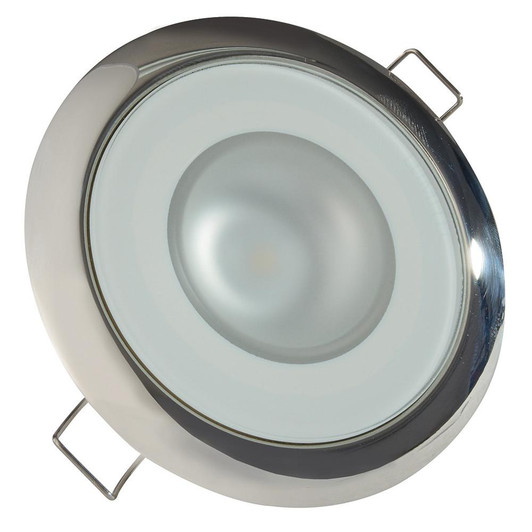  Lumitec Mirage - Flush Mount Down Light - Glass Finish/Polished SS Bezel - White Non-Dimming 