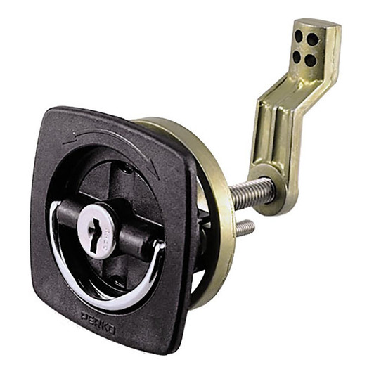  Perko Black Flush Lock - 2.5" x 2.5" w/Offset Cam Bar & Flexible Polymer Strike 