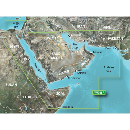  Garmin BlueChart® g3 HD - HAW005R - The Gulf & Red Sea - microSD™/SD™ 