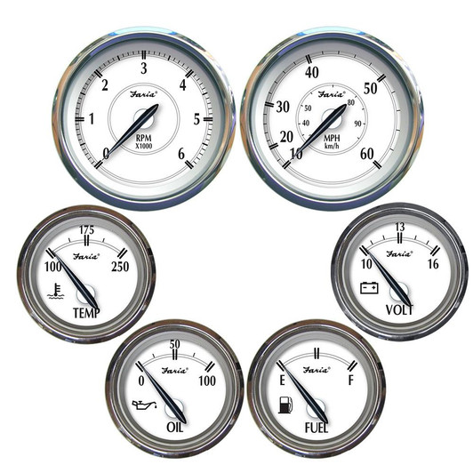 Faria Beede Instruments Faria Newport SS Inboard 6 Gauge Box Set 