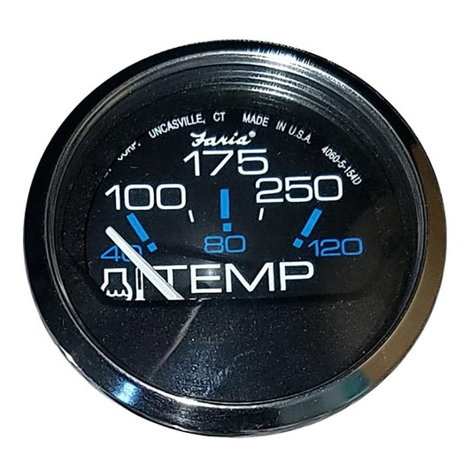 Faria Beede Instruments Faria Chesapeake Black 2" Water Temperature Gauge (100-250°F) 