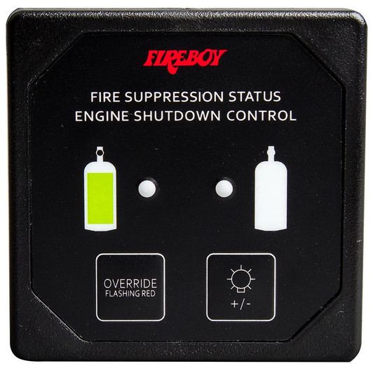  Fireboy-Xintex Deluxe Helm Display w/Membrane Switch, Remote Horn & LEDs f/Engine Shutdown System - Black Bezel Display 