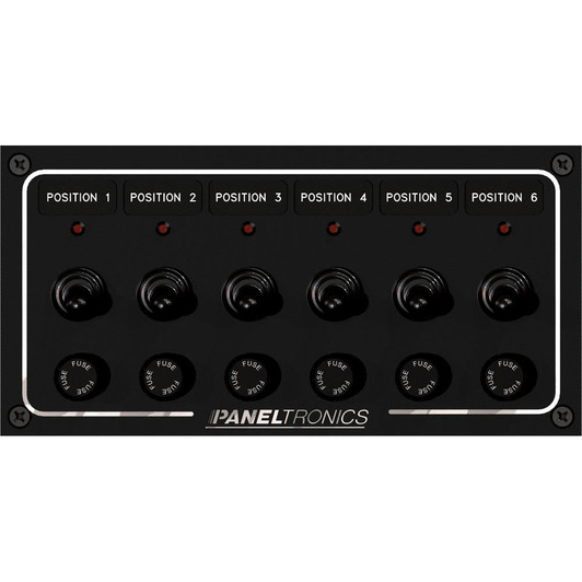  Paneltronics Waterproof Panel - DC 6-Position Toggle Switch & Fuse w/LEDs 