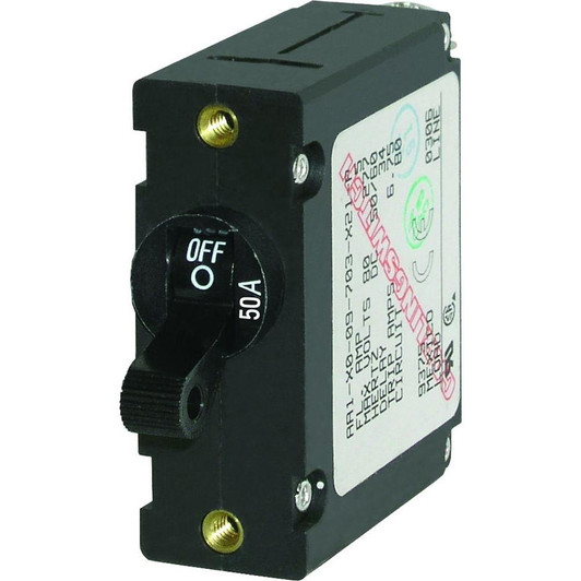 Blue Sea Systems Blue Sea 7228 AC / DC Single Pole Magnetic World Circuit Breaker  -  50 Amp 