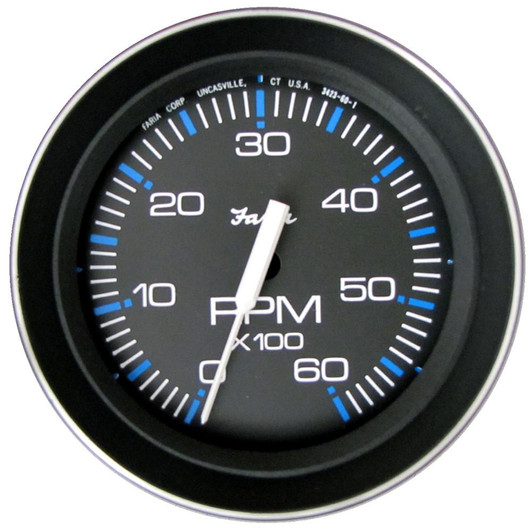 Faria Beede Instruments Faria Coral 4" Tachometer 6000 RPM (Gas) (Inboard and I/O) 