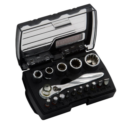  CRAFTSMAN® 16-Piece Mini Ratchet & Socket Set - 1/4" Drive Ratchet 