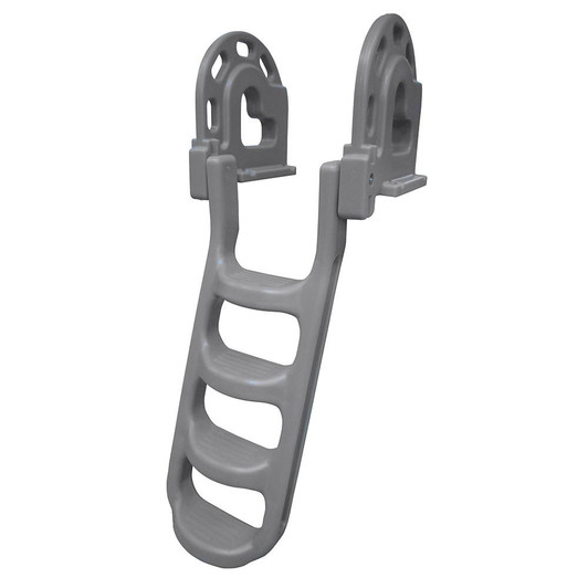 Dock Edge Stand-Off Flip-Up Polyethylene Roto Molded 4-Step Dock Ladder - Grey 
